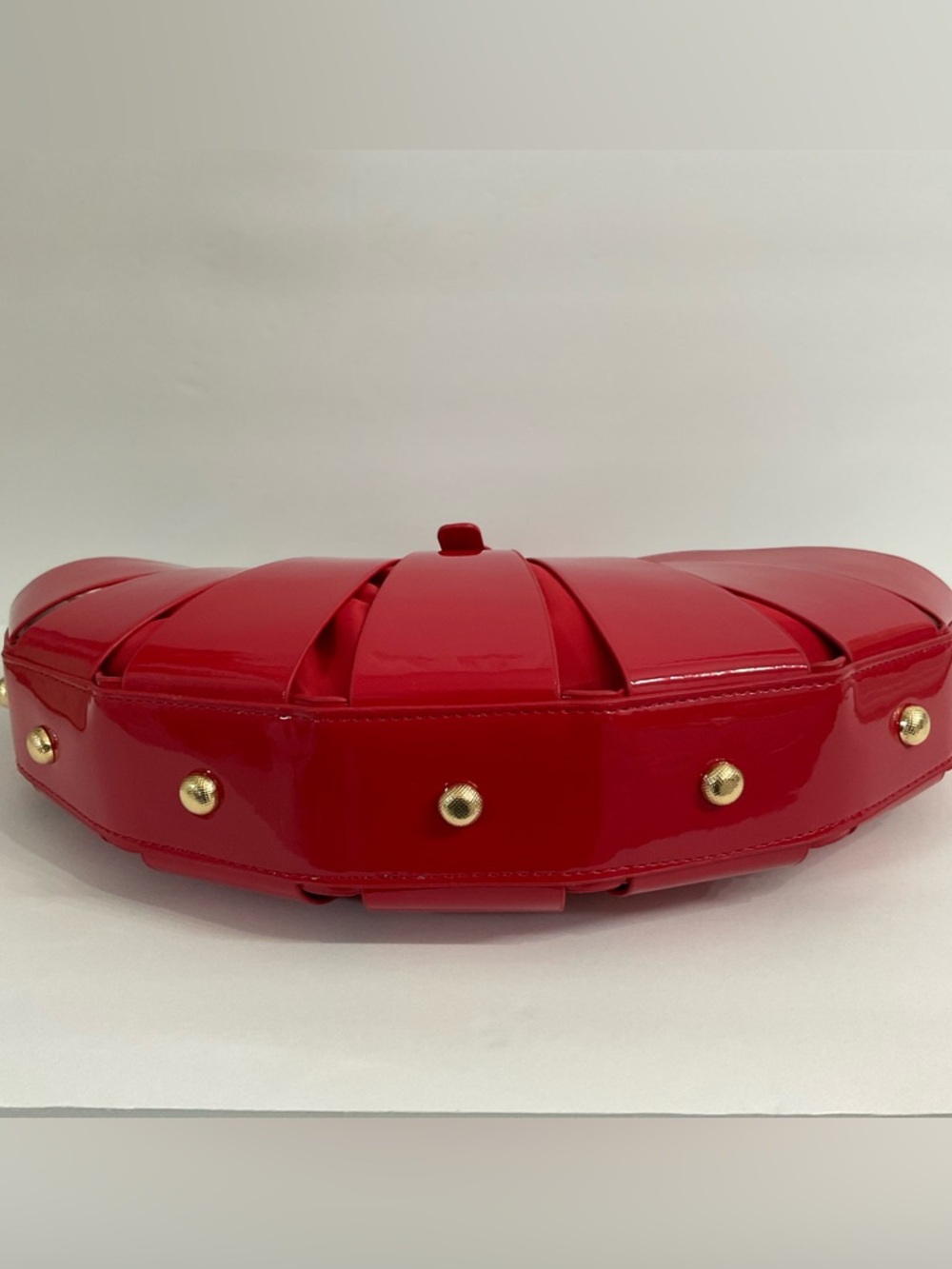 Red Faux Leather Handbag Crossbody Fashion Trendy - Picture 8 of 10